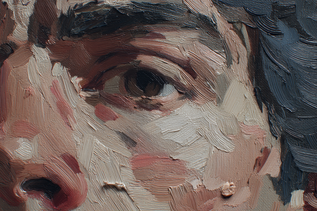 Gemaltes Portrait Von Gesicht Aus Der Naehe | Fine Art und Malerei | Kunstgattungen