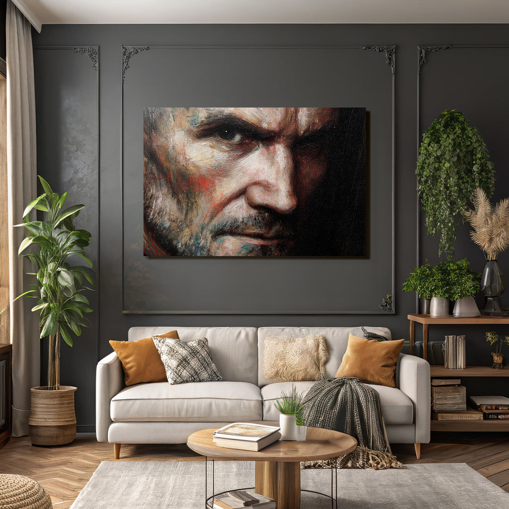 Intensive Gesichtsausdrueck Kunstwerk