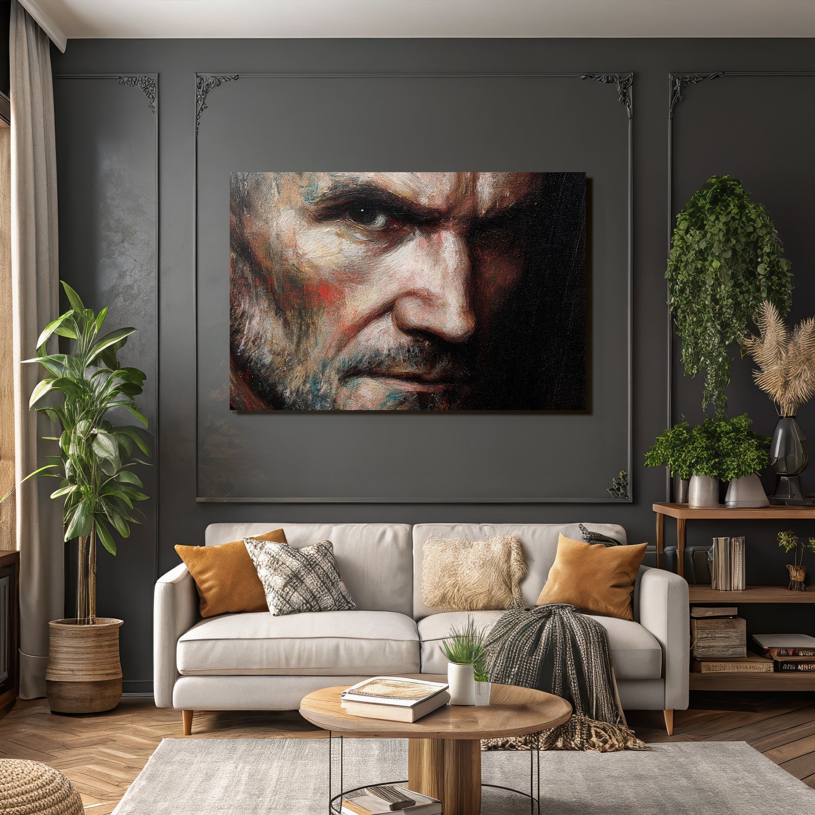 Intensive Gesichtsausdrueck Kunstwerk
