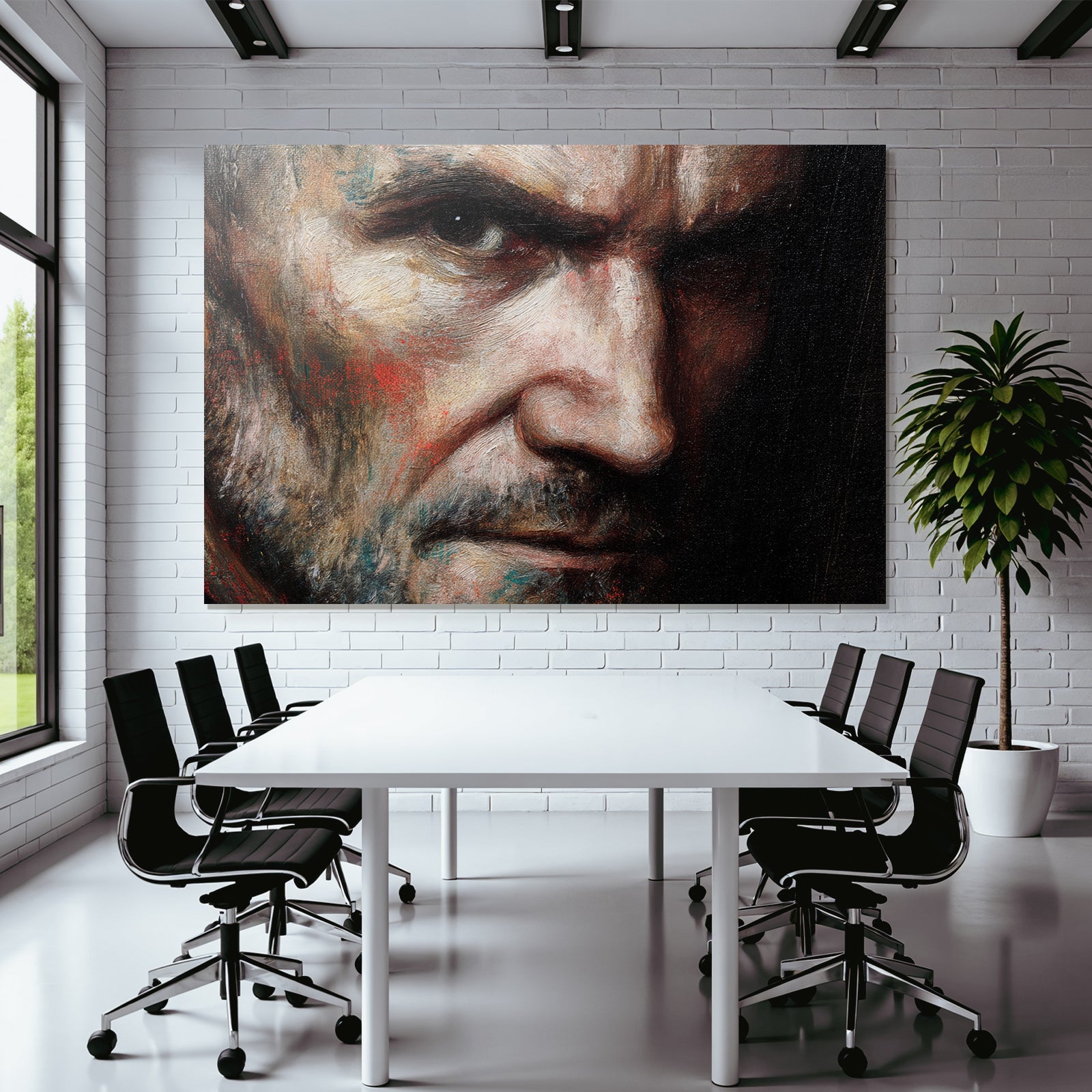 Intensive Gesichtsausdrueck Kunstwerk
