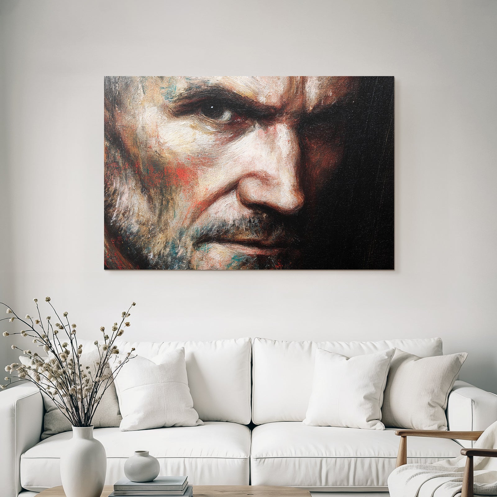 Intensive Gesichtsausdrueck Kunstwerk