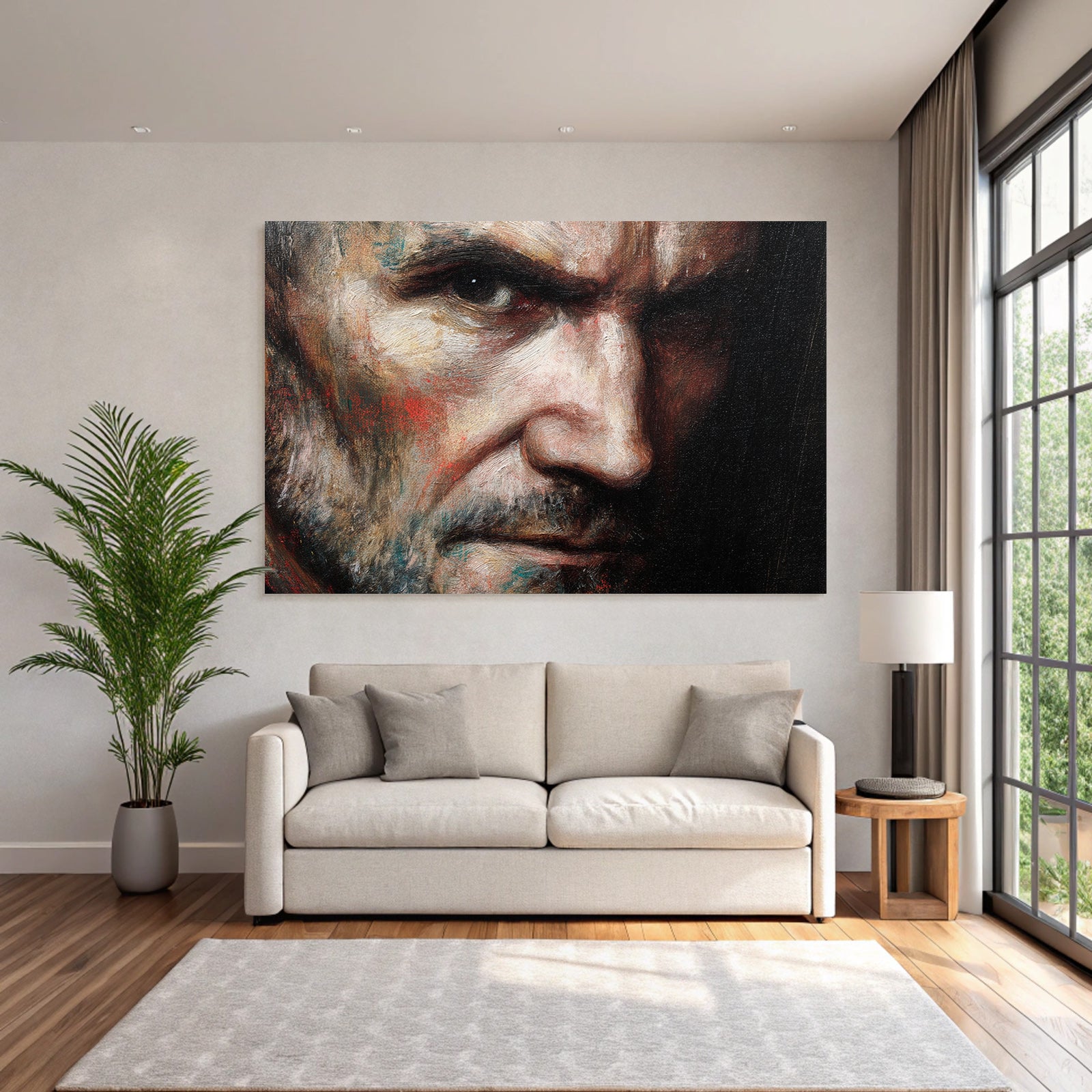 Intensive Gesichtsausdrueck Kunstwerk