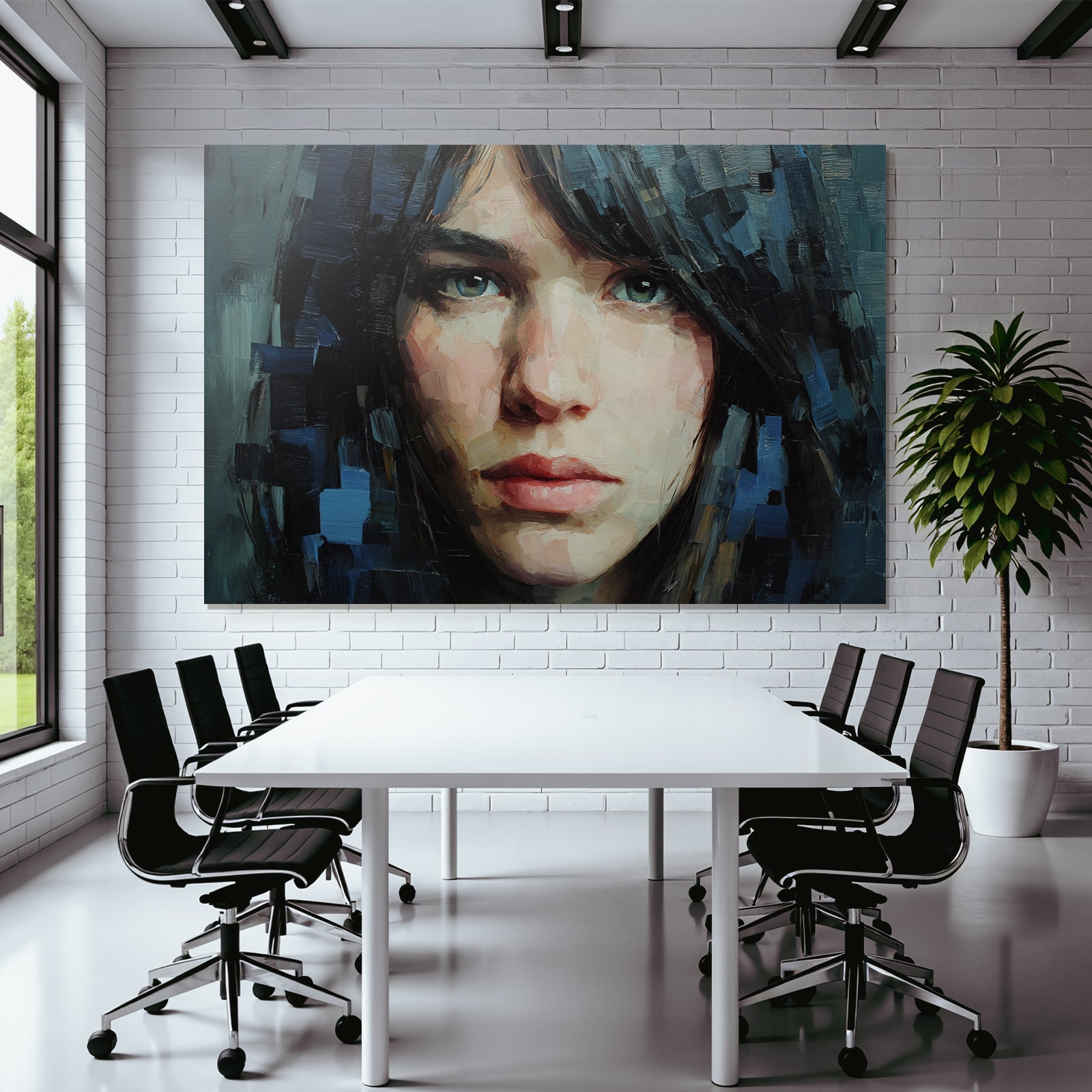 Junge Person Portrait Mit Vividen Farben Und Abstraktem Hintergrund