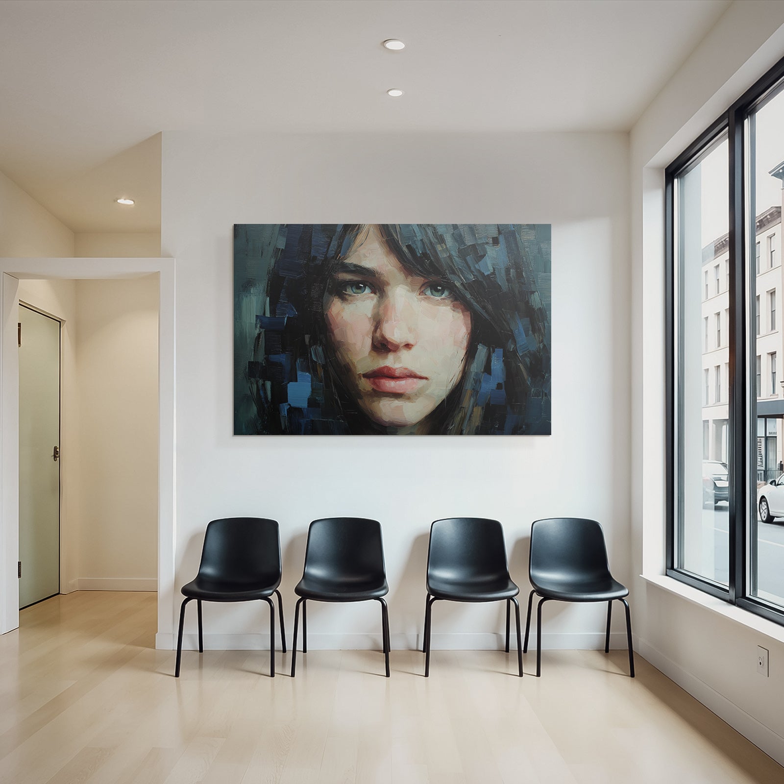 Junge Person Portrait Mit Vividen Farben Und Abstraktem Hintergrund