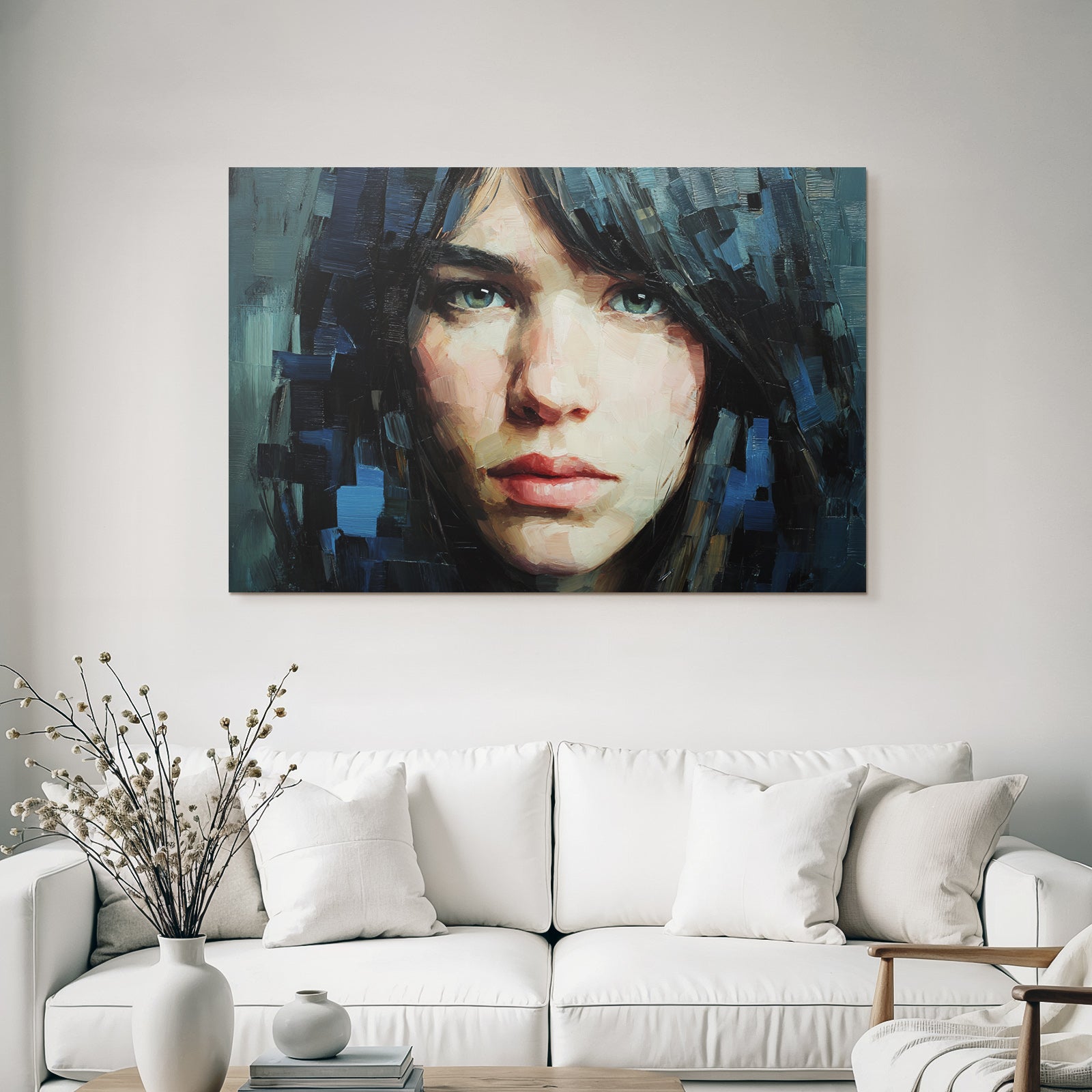 Junge Person Portrait Mit Vividen Farben Und Abstraktem Hintergrund