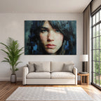 Junge Person Portrait Mit Vividen Farben Und Abstraktem Hintergrund