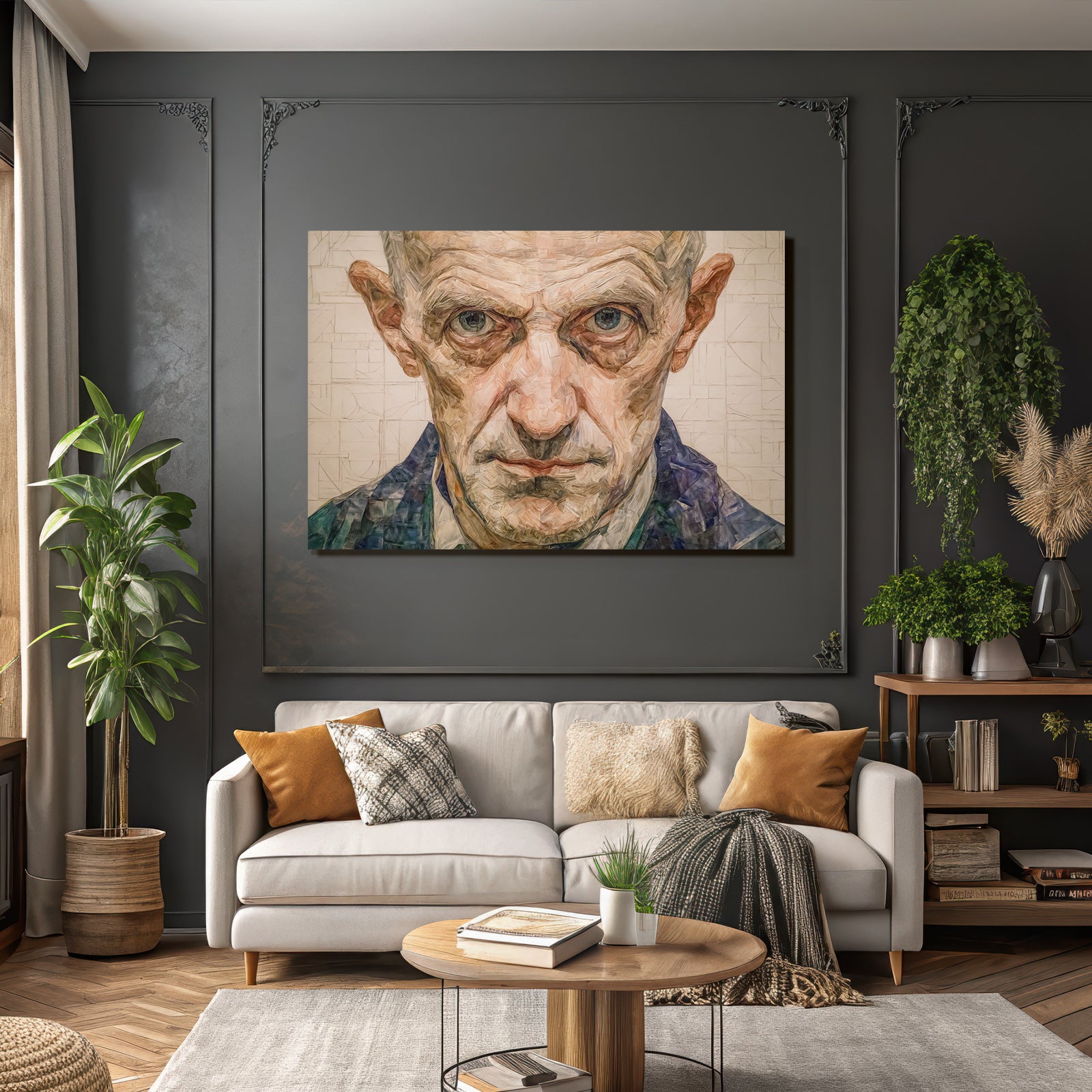Kunstvoll Malerisches Portrait Einer Person