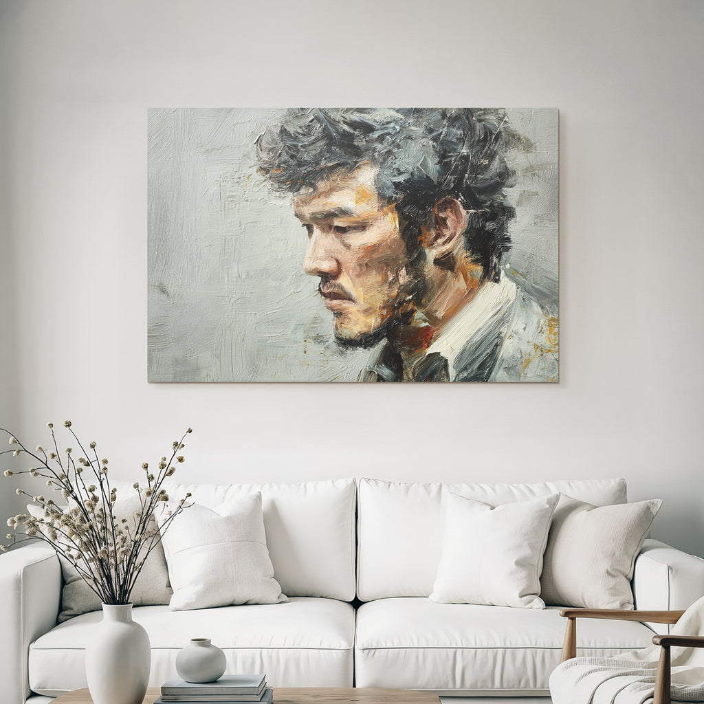 Mann Im Profil Nachdenklich Gedaechtnis Oelbild Digitalkunst