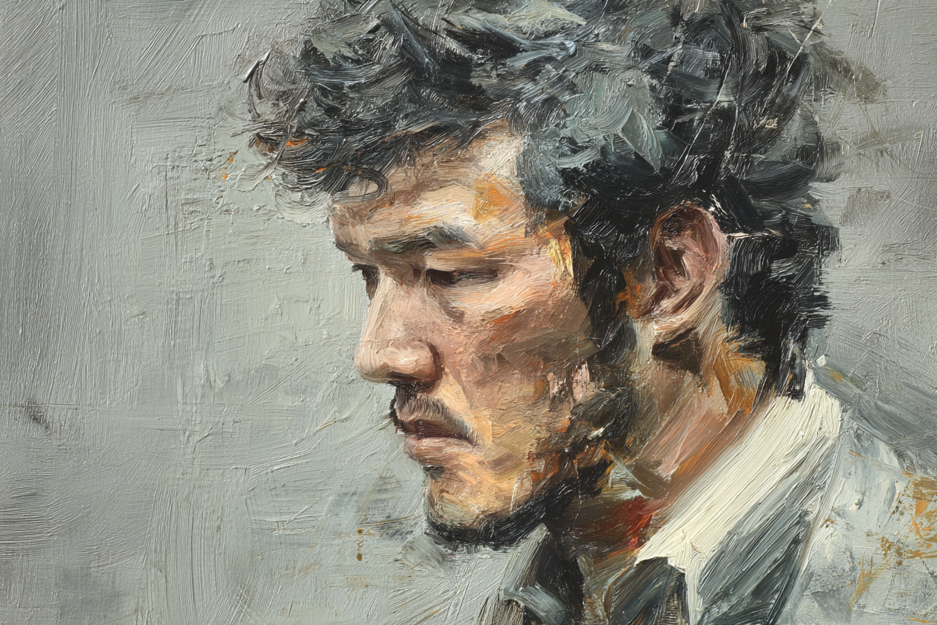 Mann Im Profil Nachdenklich Gedaechtnis Oelbild Digitalkunst | Fine Art und Malerei | Kunstgattungen
