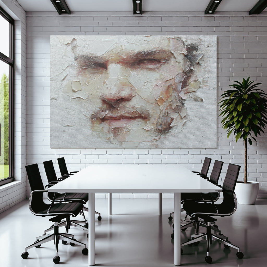 Nahaufnahme Abstractes Gemaelde Menschliches Gesicht Exprssive Qualitaet