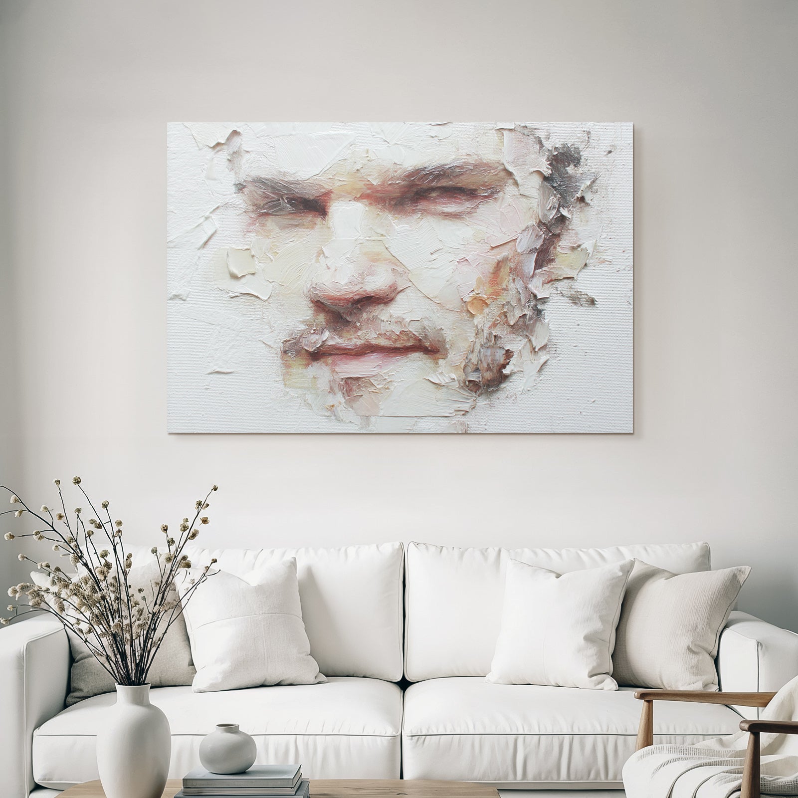 Nahaufnahme Abstractes Gemaelde Menschliches Gesicht Exprssive Qualitaet