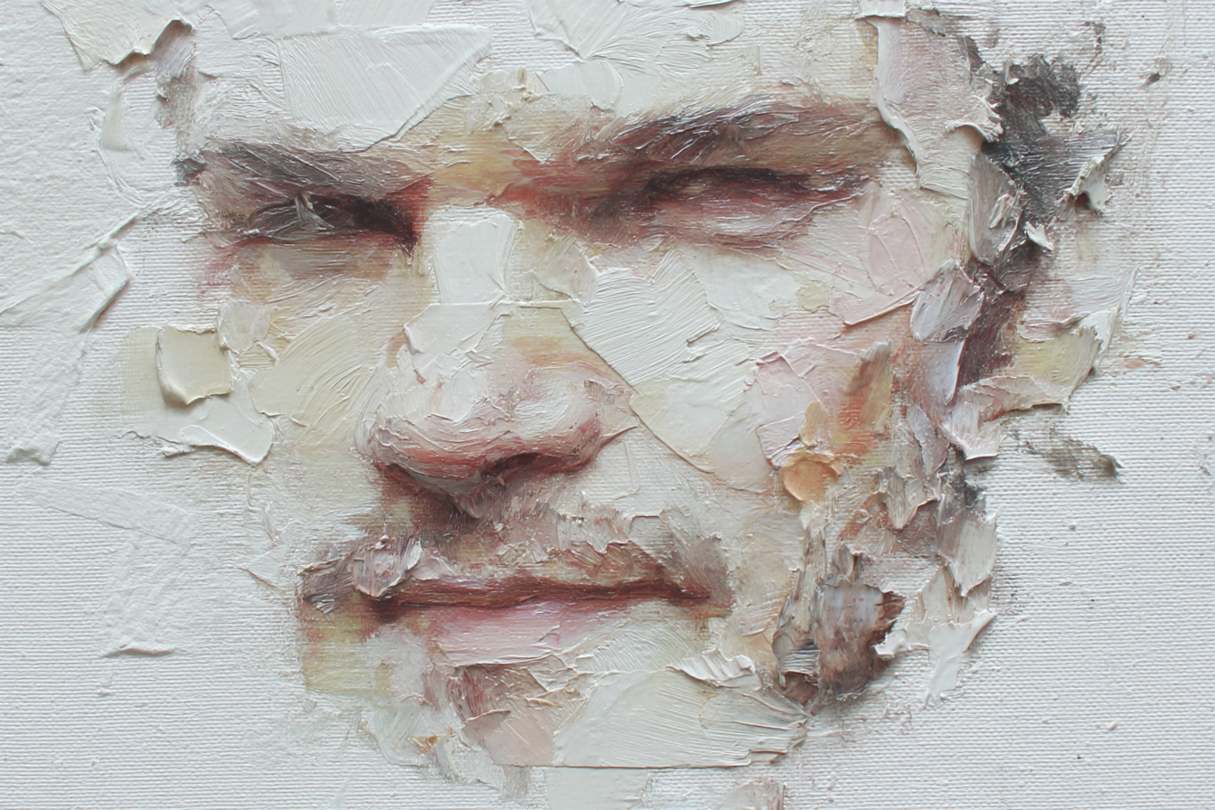 Nahaufnahme Abstractes Gemaelde Menschliches Gesicht Exprssive Qualitaet | Fine Art und Malerei | Kunstgattungen