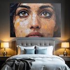 Nahaufnahme Texturiertes Portrait Augen Bold Brush Strokes