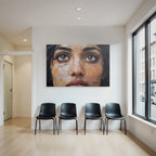 Nahaufnahme Texturiertes Portrait Augen Bold Brush Strokes