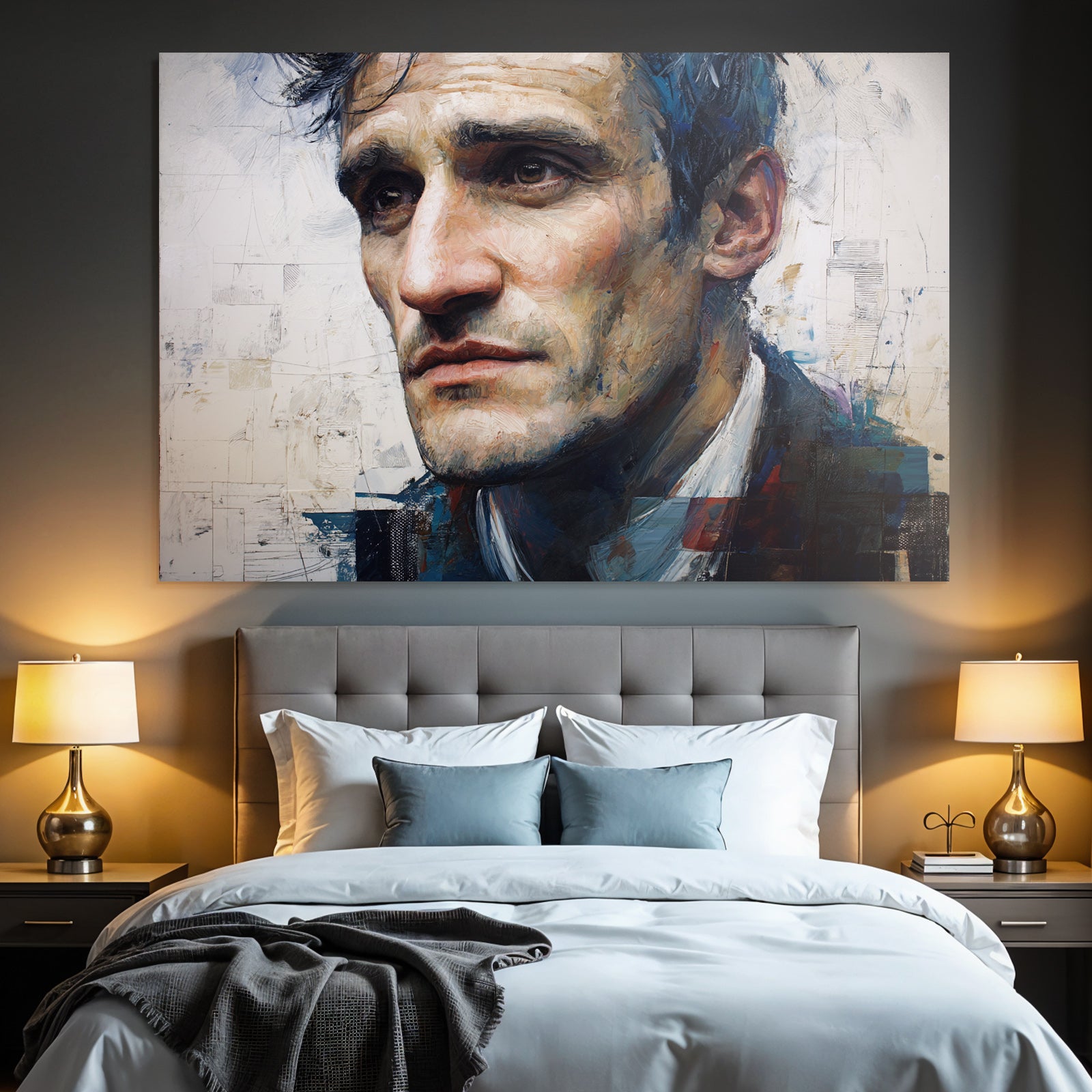Nahe Portraet Eines Mannes Mit Exprressive Merkmale Kunststil