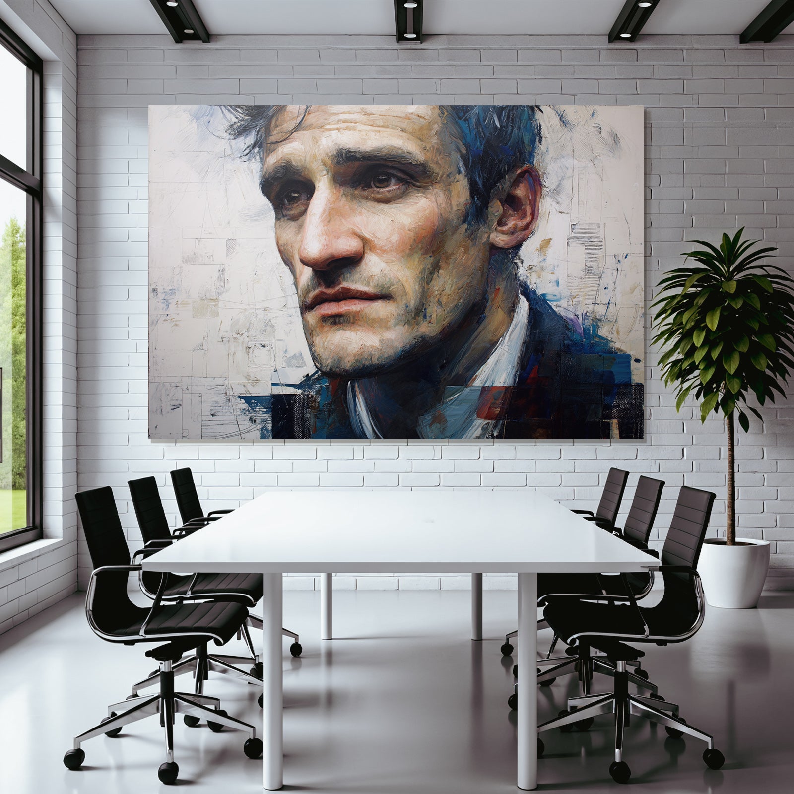 Nahe Portraet Eines Mannes Mit Exprressive Merkmale Kunststil
