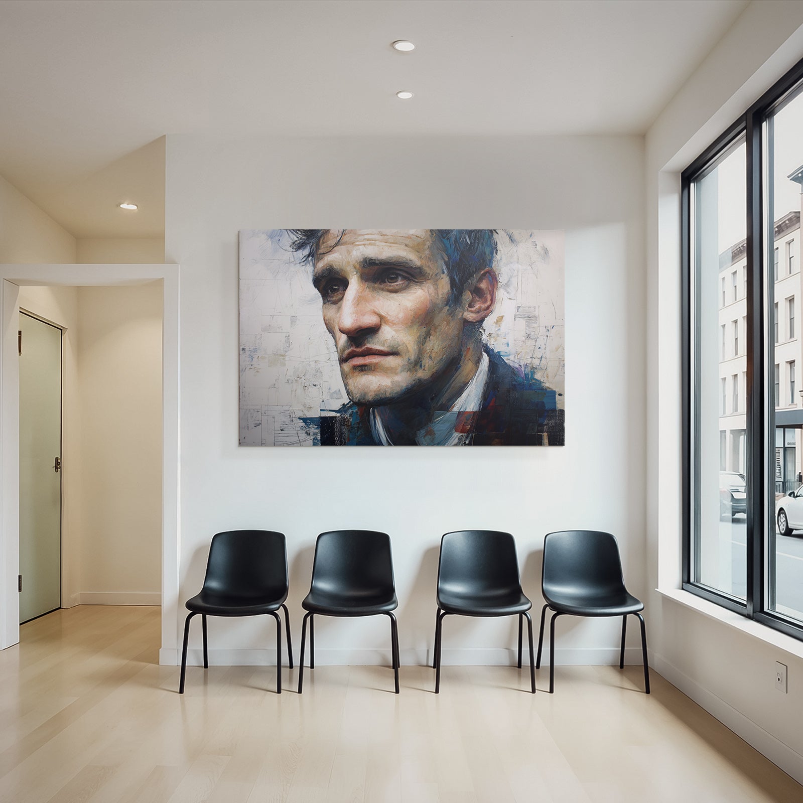 Nahe Portraet Eines Mannes Mit Exprressive Merkmale Kunststil