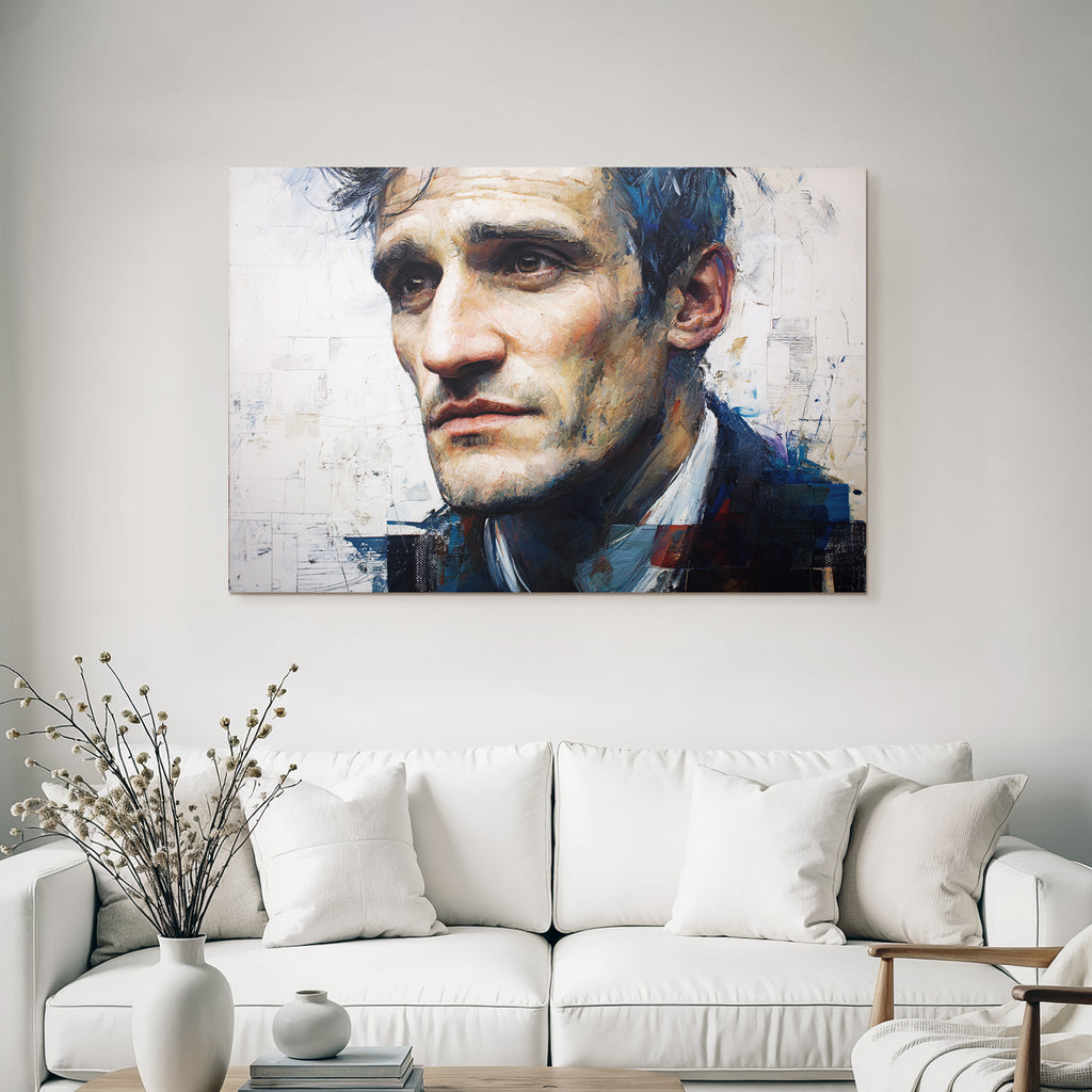 Nahe Portraet Eines Mannes Mit Exprressive Merkmale Kunststil