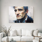 Nahe Portraet Eines Mannes Mit Exprressive Merkmale Kunststil