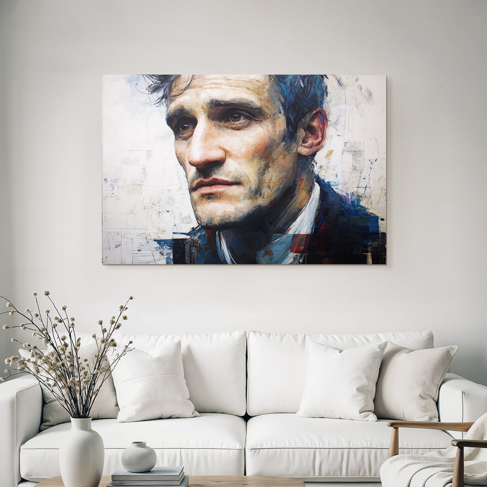 Nahe Portraet Eines Mannes Mit Exprressive Merkmale Kunststil