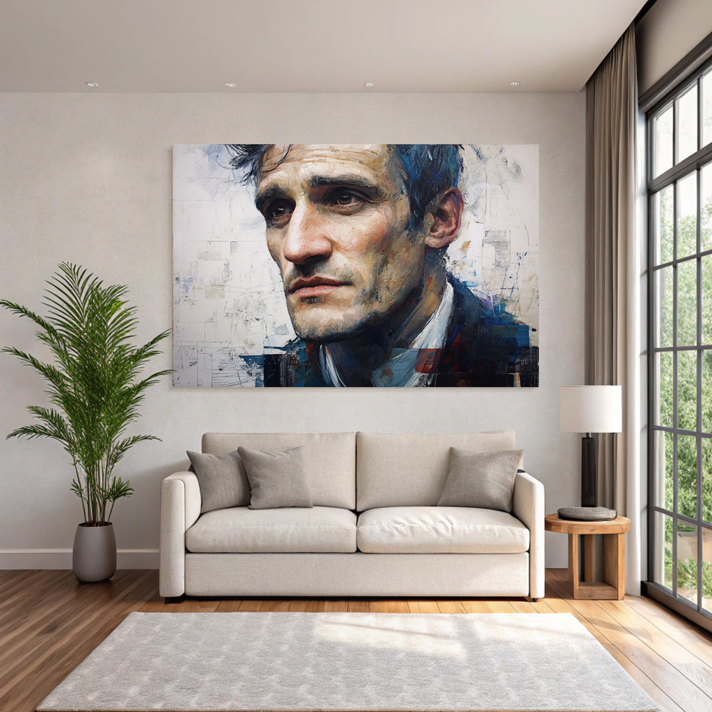 Nahe Portraet Eines Mannes Mit Exprressive Merkmale Kunststil