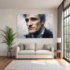 Nahe Portraet Eines Mannes Mit Exprressive Merkmale Kunststil