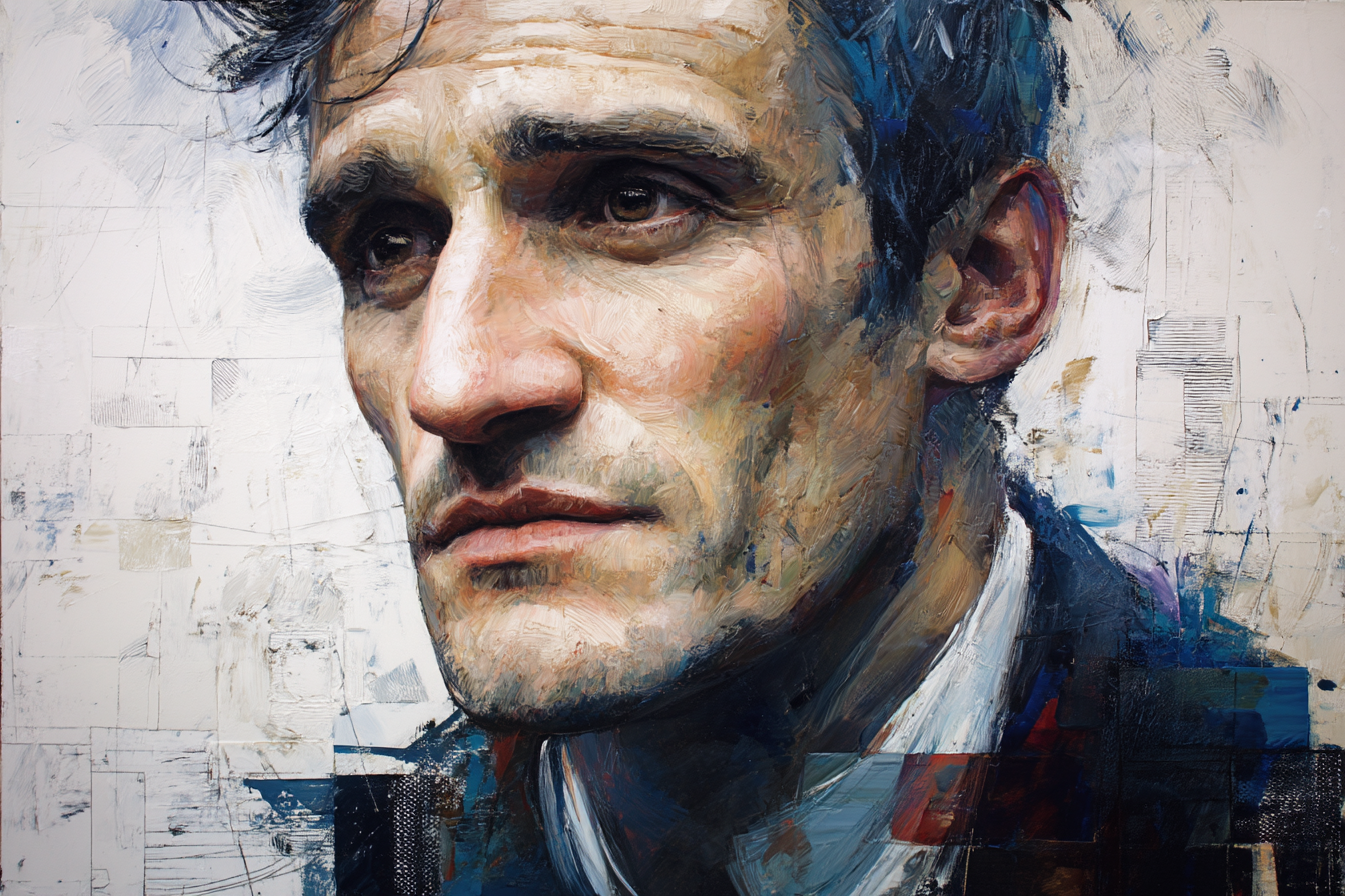 Nahe Portraet Eines Mannes Mit Exprressive Merkmale Kunststil | Fine Art und Malerei | Kunstgattungen