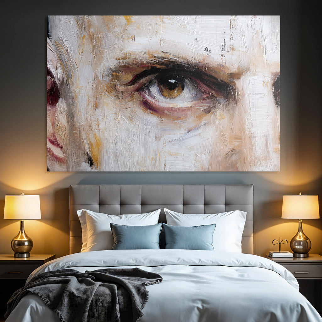 Naheaufnahme Eines Auges In Einem Painting Mit Texturierter Stil