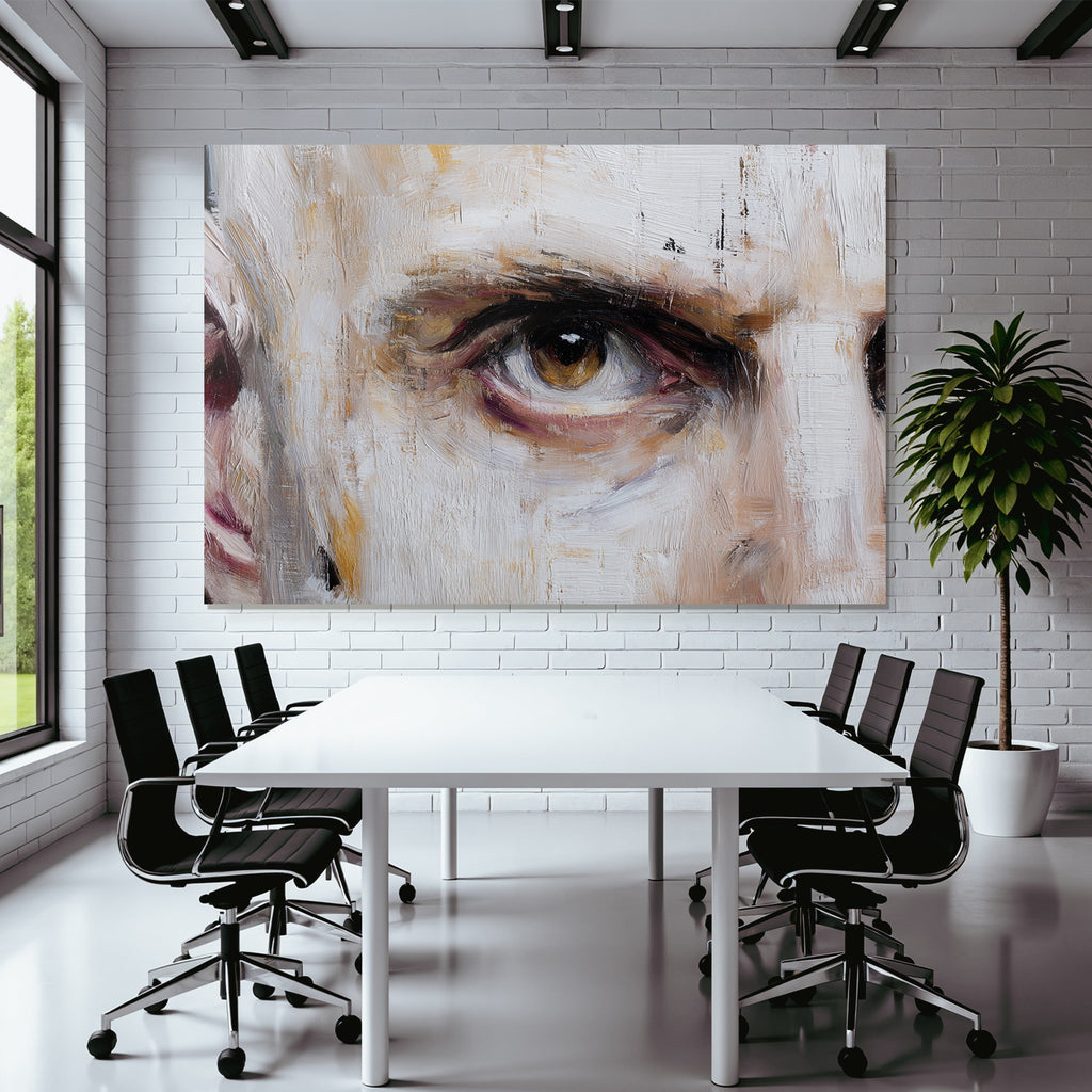 Naheaufnahme Eines Auges In Einem Painting Mit Texturierter Stil