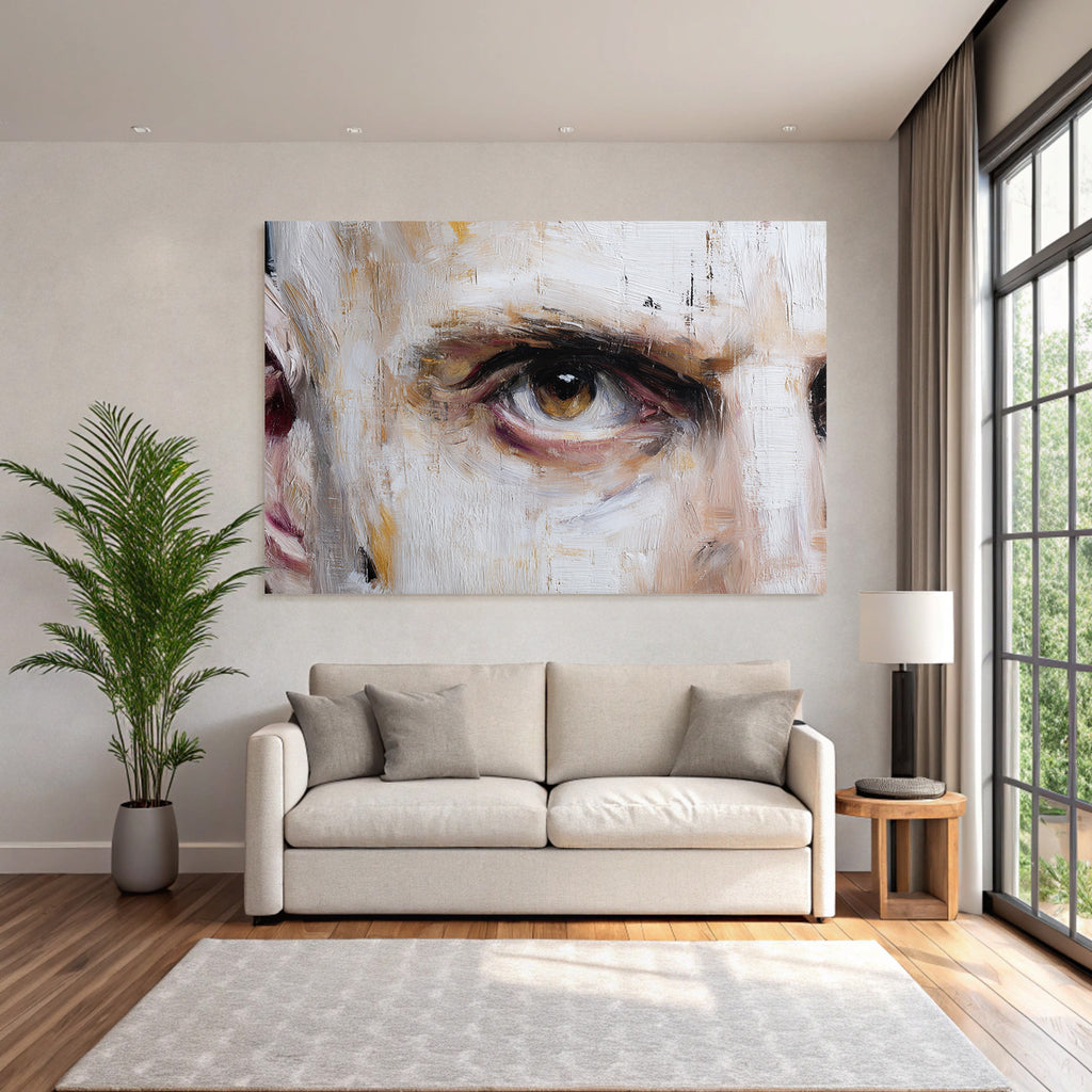 Naheaufnahme Eines Auges In Einem Painting Mit Texturierter Stil