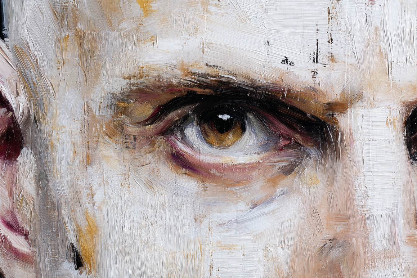 Naheaufnahme Eines Auges In Einem Painting Mit Texturierter Stil | Fine Art und Malerei | Kunstgattungen
