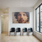 Naheaufnahme Kunstvolle Portraet Von Einer Person Mit Impasto Technik