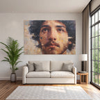 Naheaufnahme Kunstvolle Portraet Von Einer Person Mit Impasto Technik