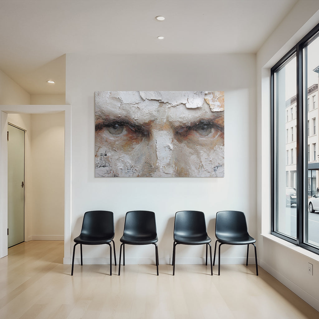 Naheaufnahme Texturiertes Kunstwerk Augen Ausdrucksvoll Abstrakt