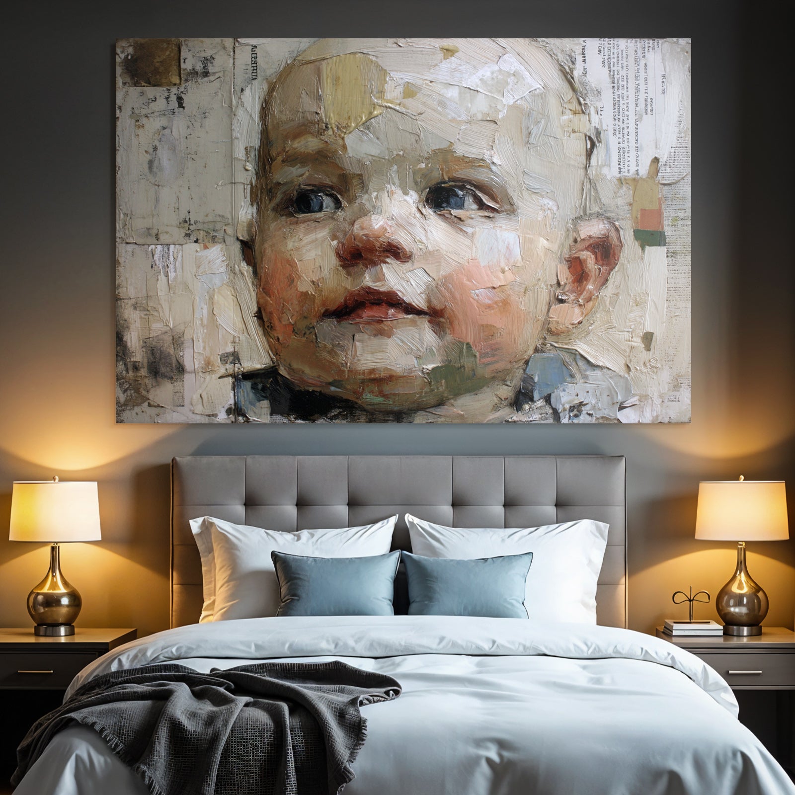 Portrait Des Kindes Expressive Maltechnik Mit Texturierter Brushstroke
