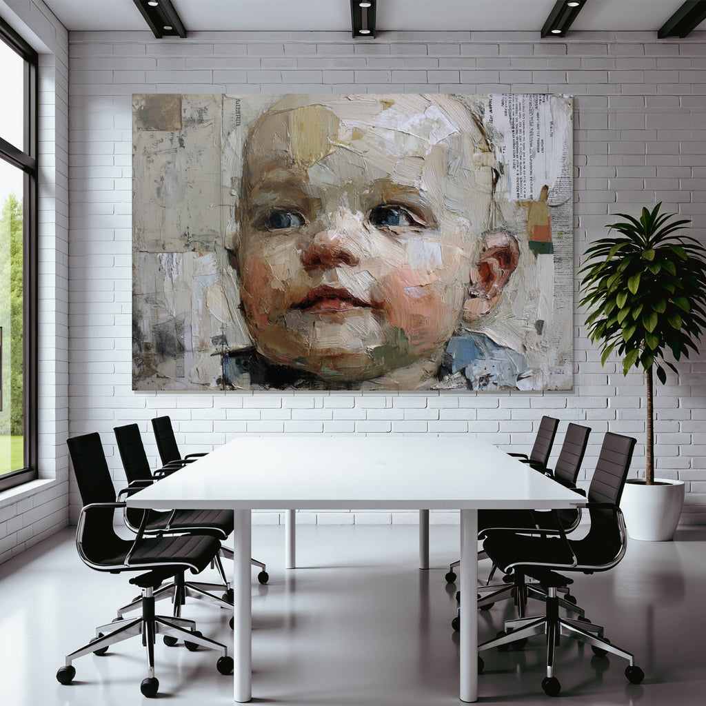 Portrait Des Kindes Expressive Maltechnik Mit Texturierter Brushstroke