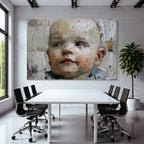 Portrait Des Kindes Expressive Maltechnik Mit Texturierter Brushstroke