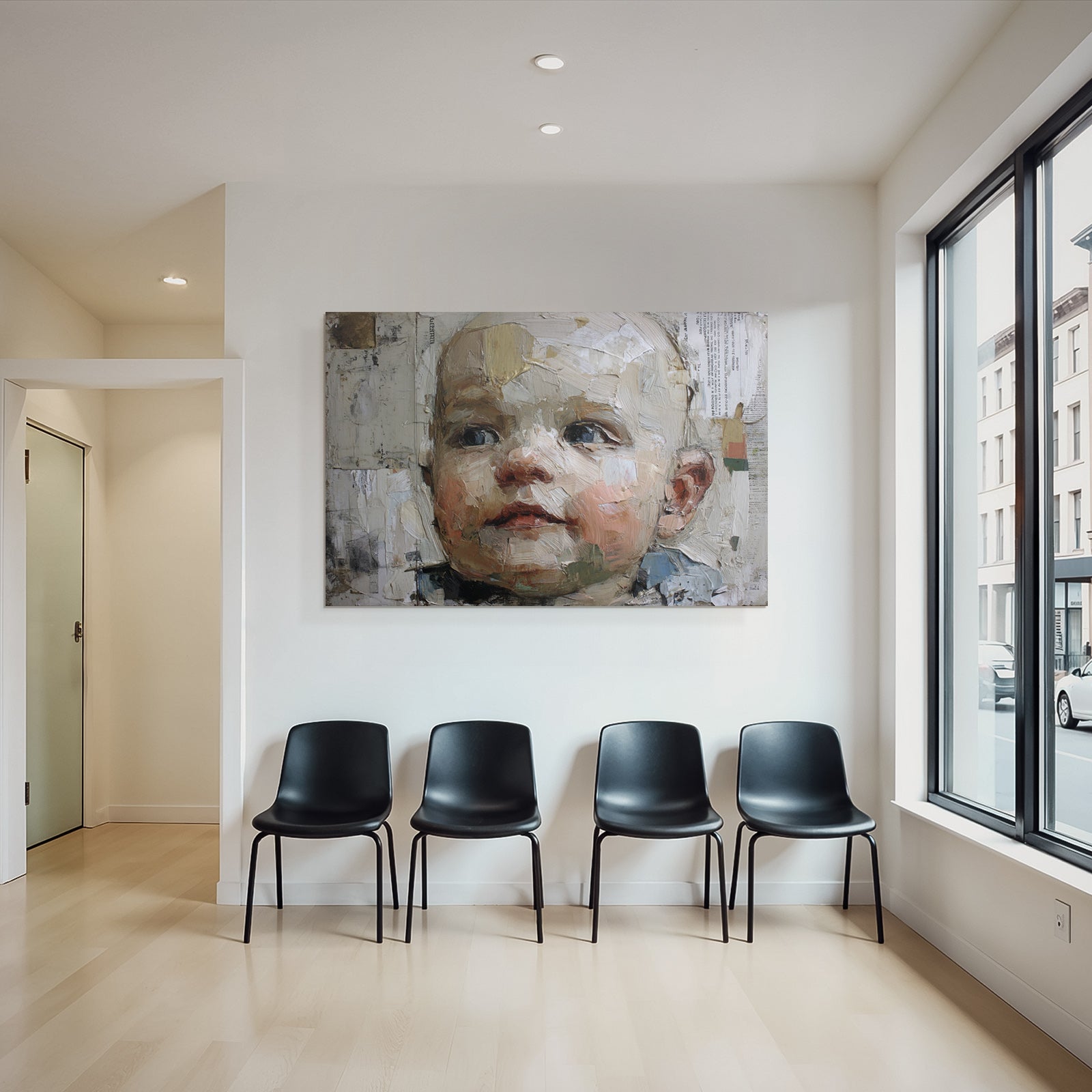 Portrait Des Kindes Expressive Maltechnik Mit Texturierter Brushstroke