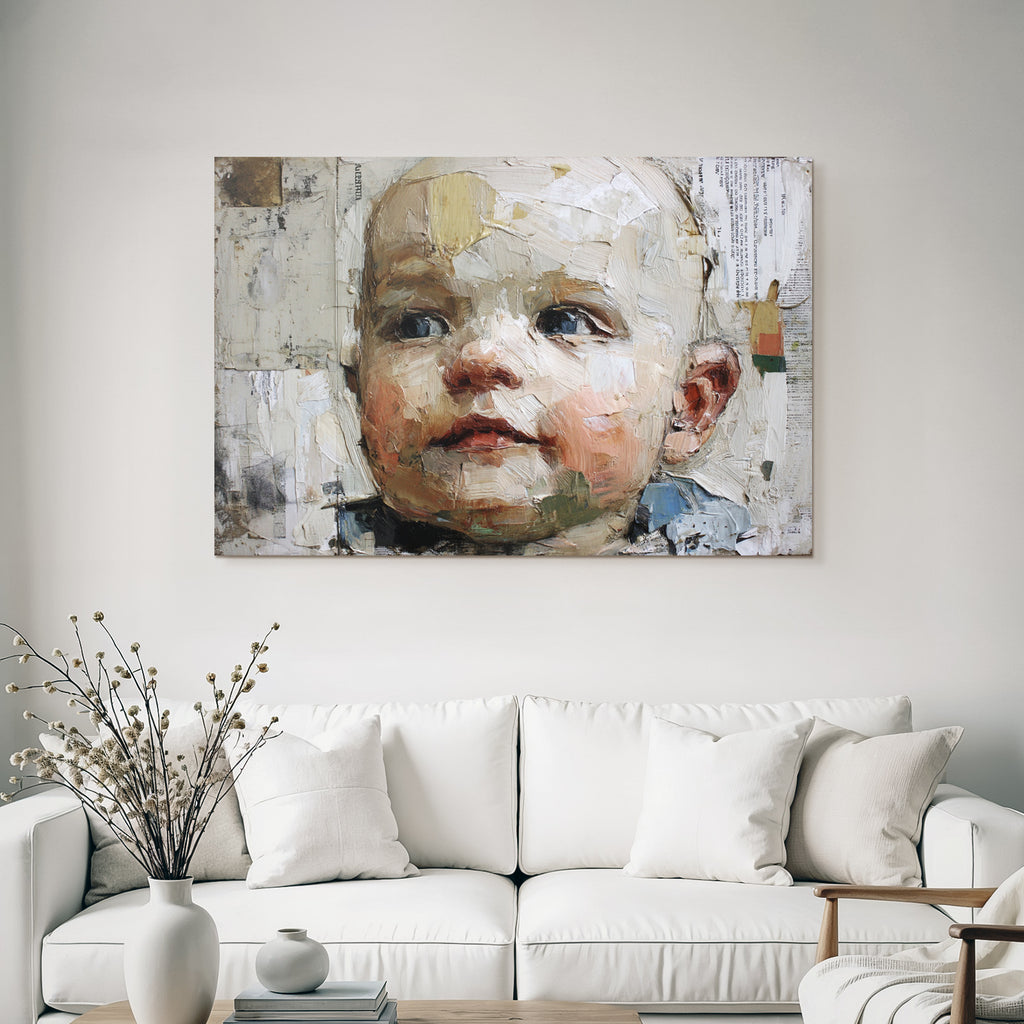 Portrait Des Kindes Expressive Maltechnik Mit Texturierter Brushstroke