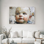 Portrait Des Kindes Expressive Maltechnik Mit Texturierter Brushstroke