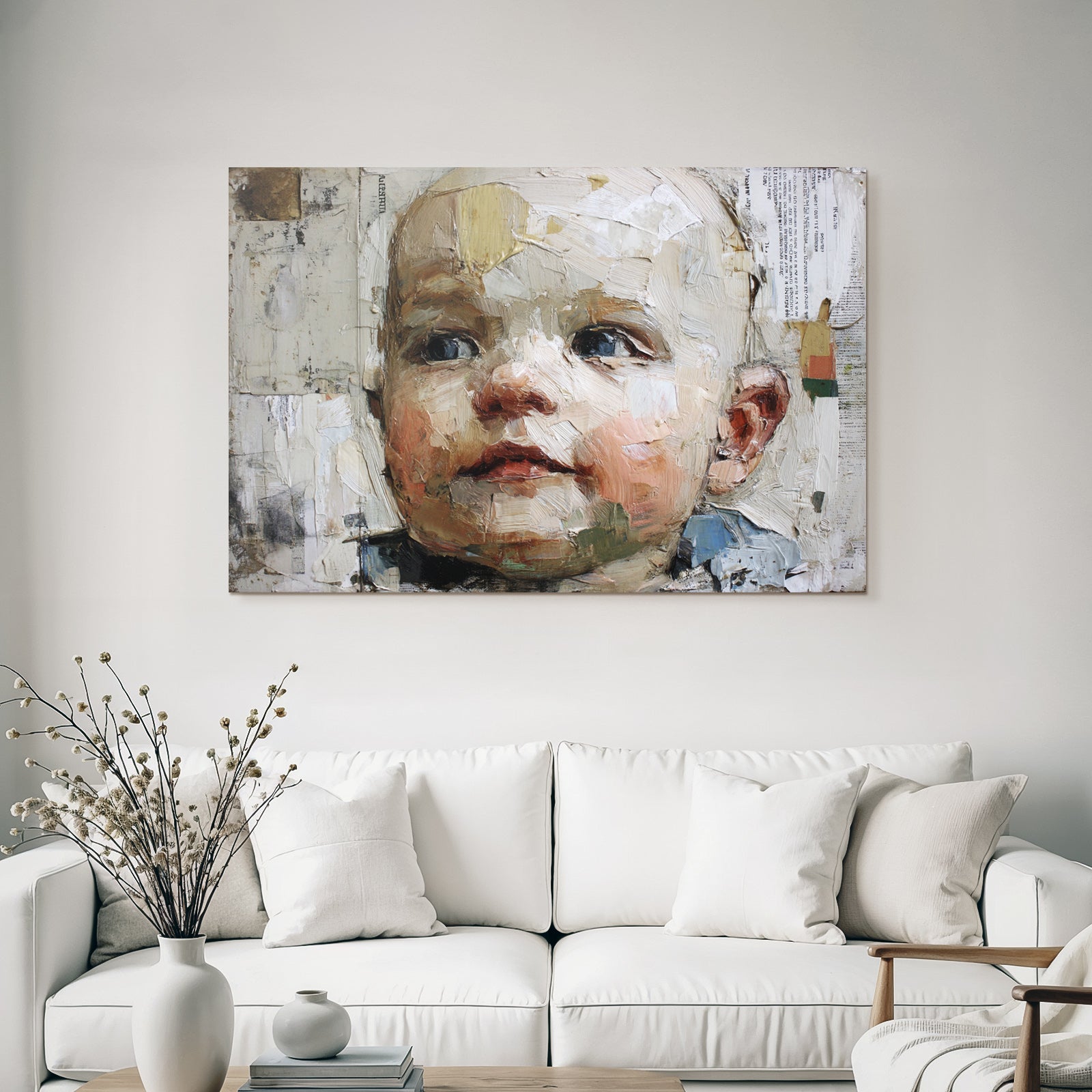Portrait Des Kindes Expressive Maltechnik Mit Texturierter Brushstroke
