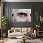 Portrait Nahaufnahme Auge Und Gesicht Oelgemaelde Detail