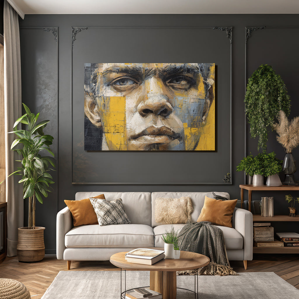 Stylisierte Portraet Detailaufnahme Gesicht Augen Expressionistisch
