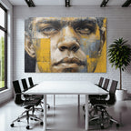 Stylisierte Portraet Detailaufnahme Gesicht Augen Expressionistisch