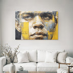 Stylisierte Portraet Detailaufnahme Gesicht Augen Expressionistisch