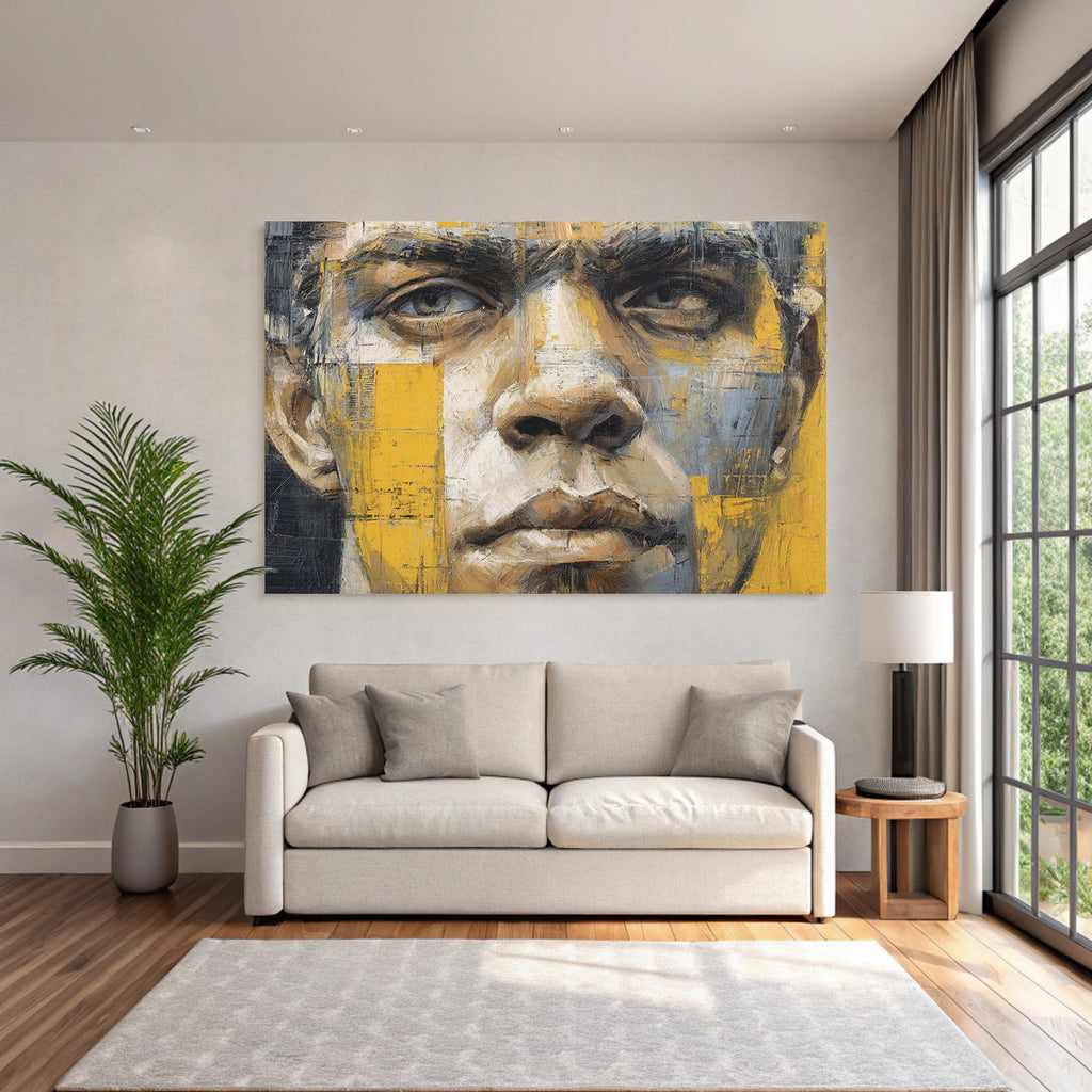 Stylisierte Portraet Detailaufnahme Gesicht Augen Expressionistisch