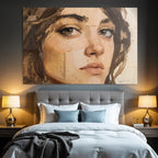 Nahaufnahme Impressionistische Gesichtsdarstellung Brushstrokes Und Lichtspiel