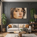 Nahaufnahme Impressionistische Gesichtsdarstellung Brushstrokes Und Lichtspiel