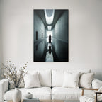 Portrait Minimalistische Architektur Korridor Licht Reflexionen