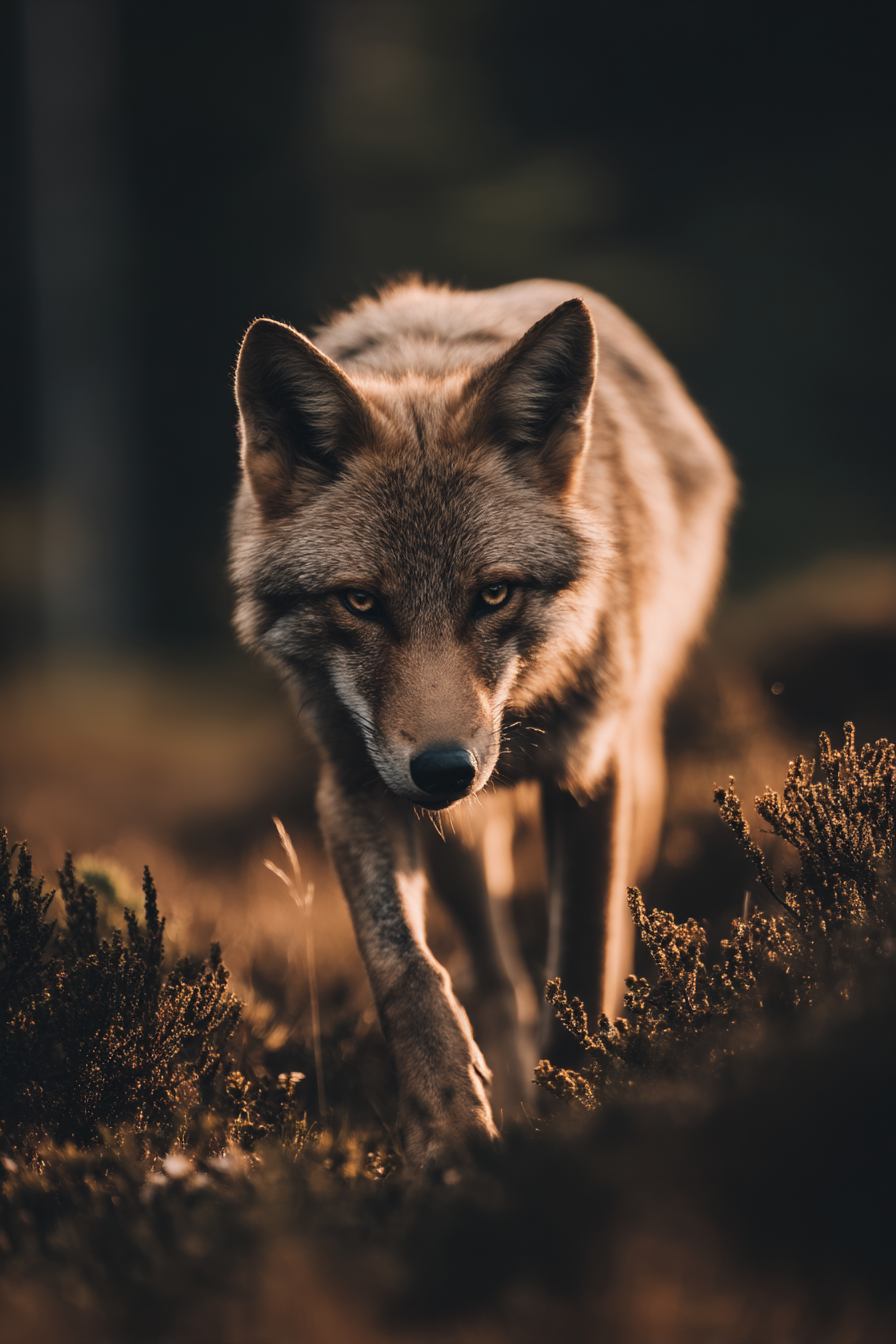 Blick Des Wolfes Im Goldenen Licht Der Daemmerung | Fotografie | Kunstgattungen